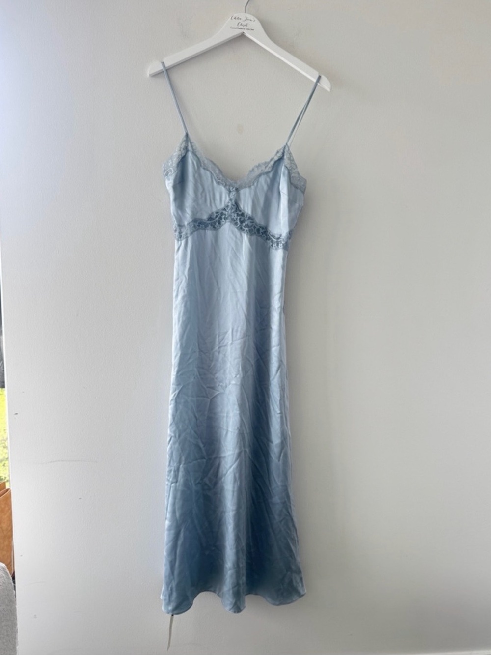 REFORMATION Ericka Silk Dress in Mineral 8 - Picture 2 of 3